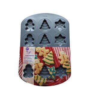 Wilton Cookie Shapes Pan Christmas‎ Tree Gingerbread Man Snowflake 12 Cavities